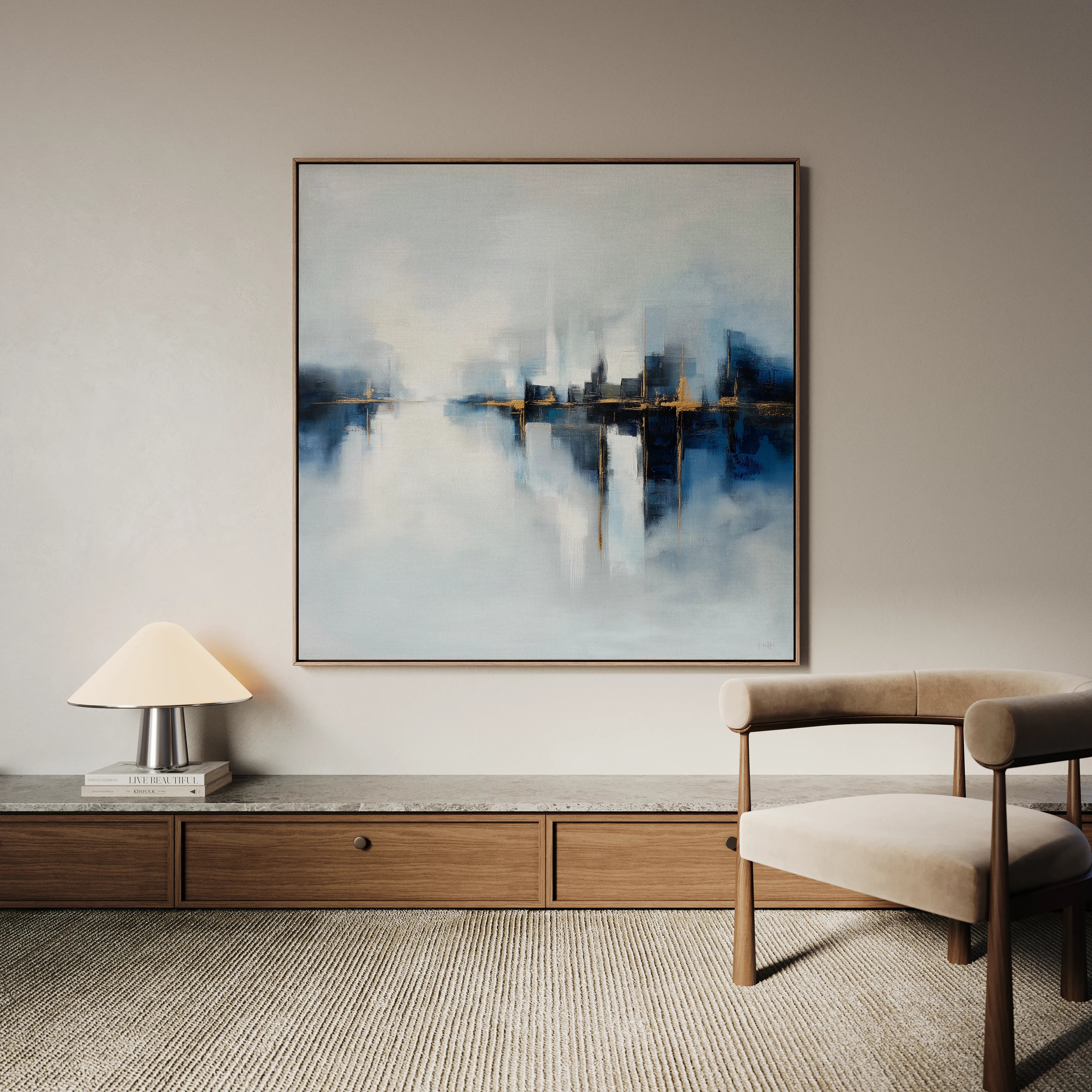 Abstract 1388 Canvas Art 16" x 16" / 40 x 40 cm / Black