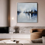 Abstract 1388 Canvas Art 16" x 16" / 40 x 40 cm / Black