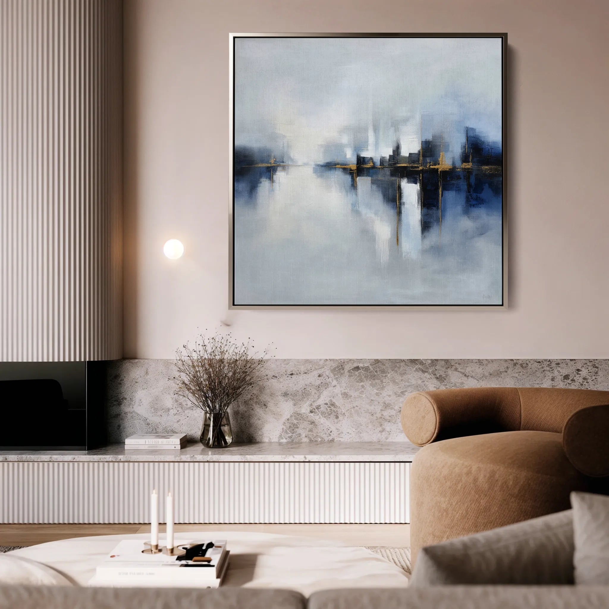 Abstract 1388 Canvas Art 16" x 16" / 40 x 40 cm / Black