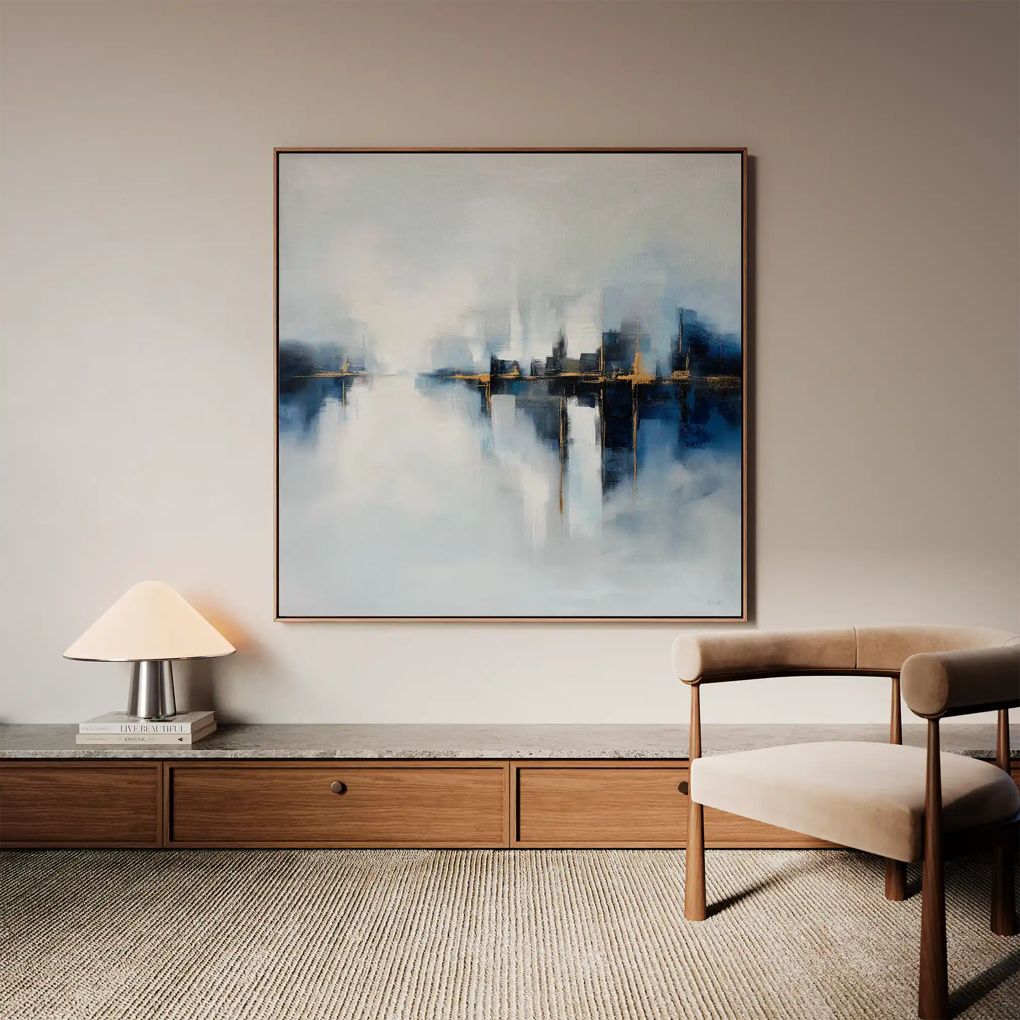 Abstract 1388 Canvas Art 60 x 60 cm / Black