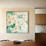 Floral 1388 Canvas Art 16" x 16" / 40 x 40 cm / Black