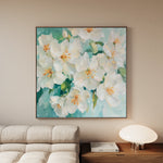 Floral 1388 Canvas Art 16" x 16" / 40 x 40 cm / Black