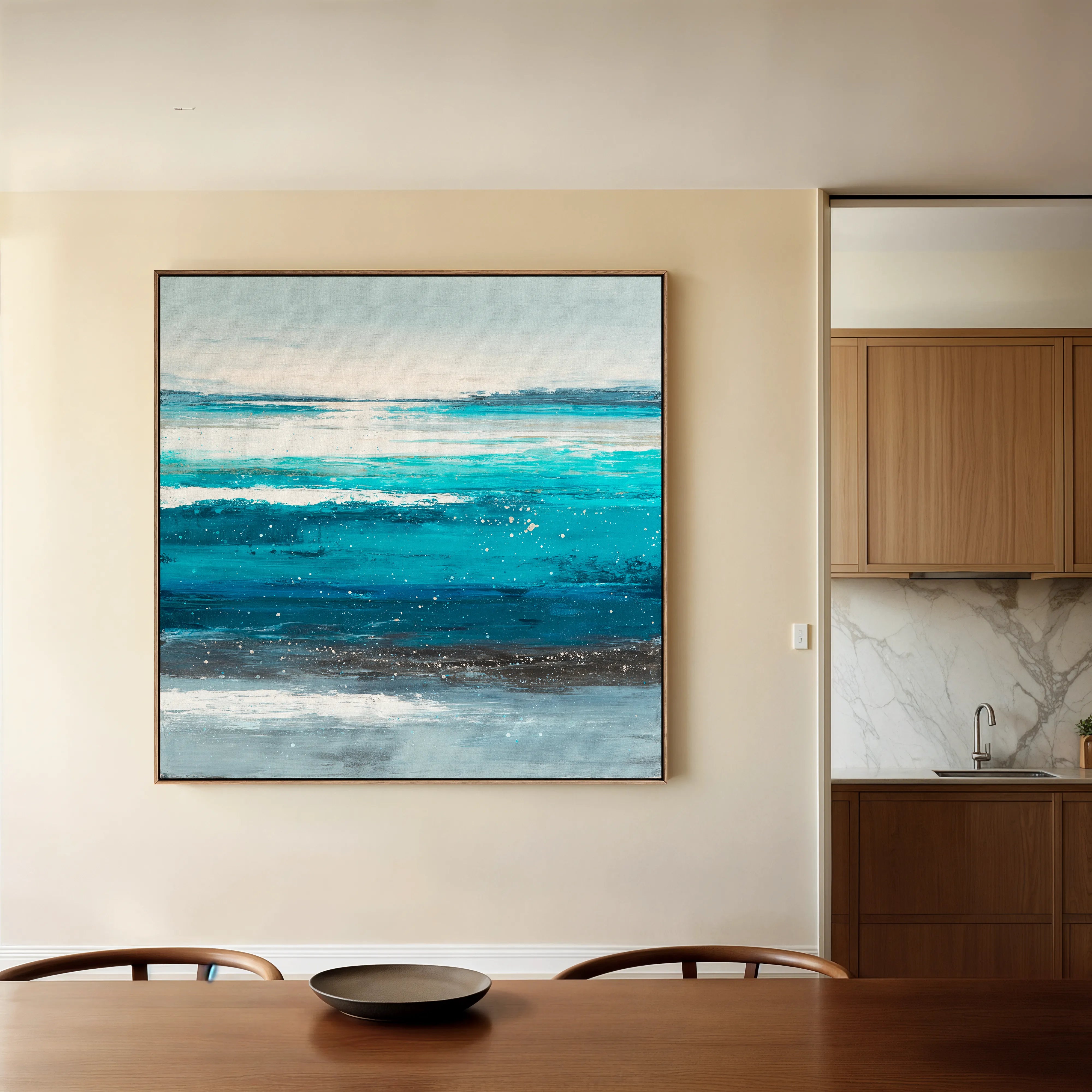 Abstract 1389 Canvas Art 16" x 16" / 40 x 40 cm / Black