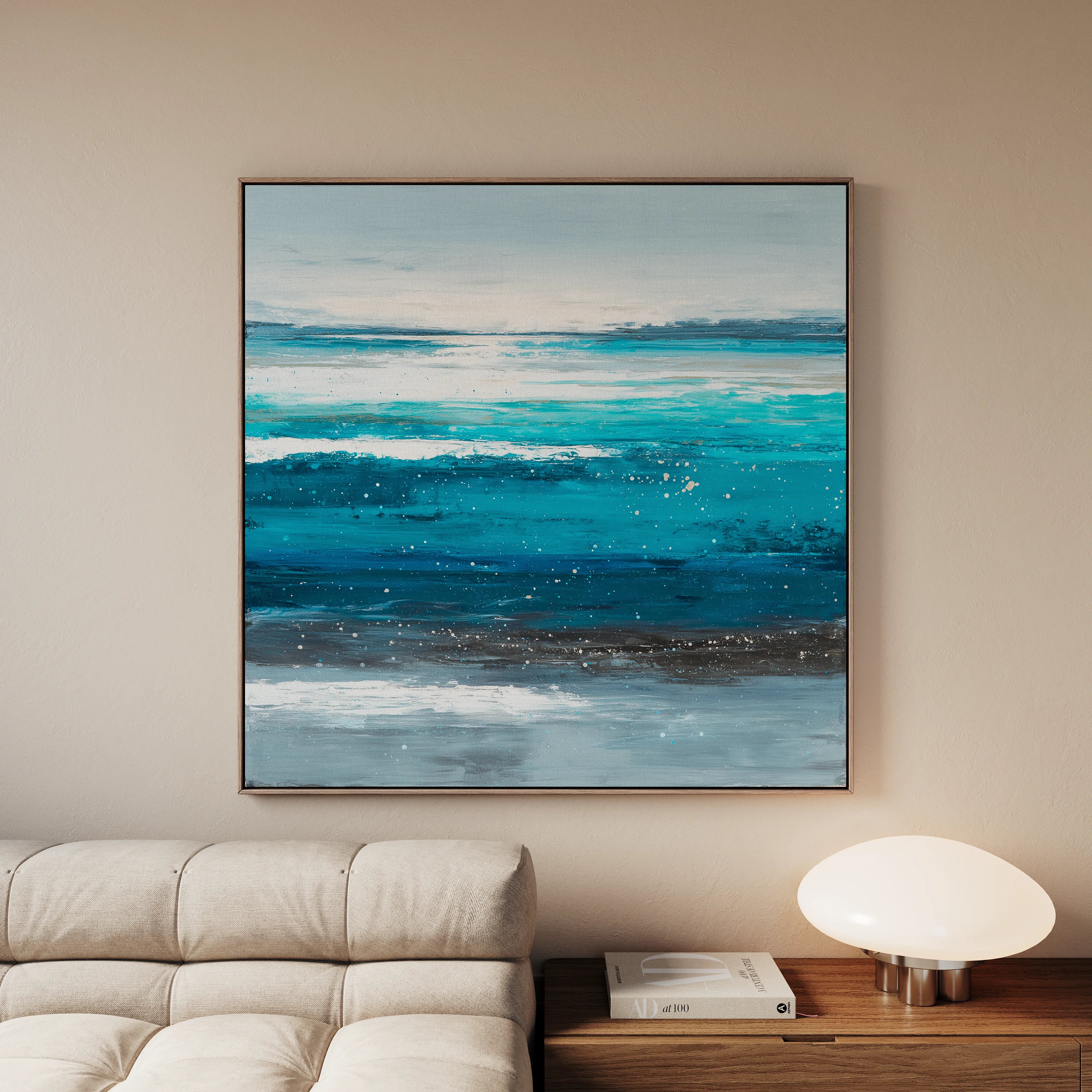 Abstract 1389 Canvas Art 16" x 16" / 40 x 40 cm / Black