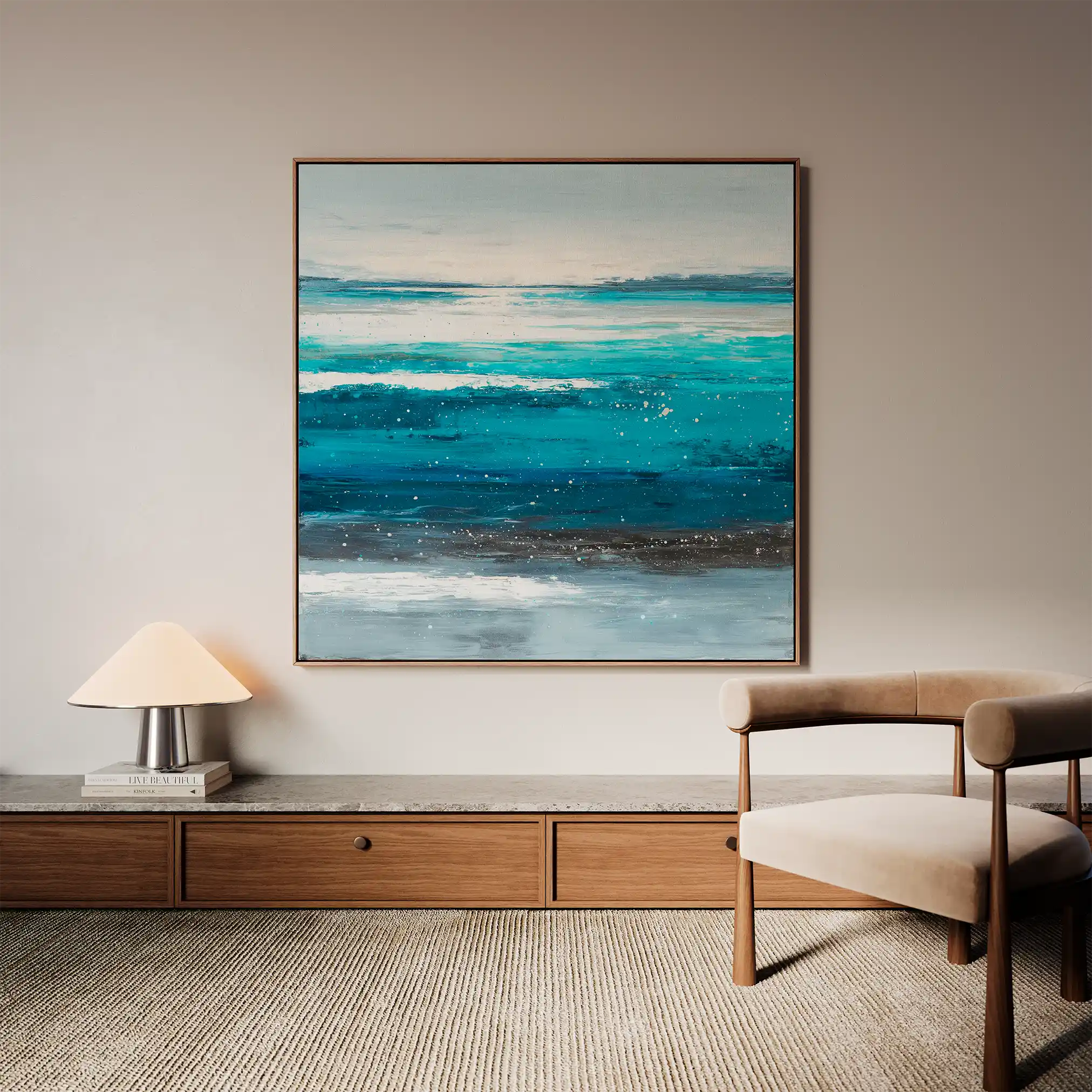 Abstract 1389 Canvas Art 60 x 60 cm / Black
