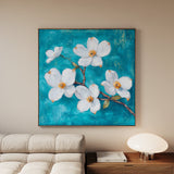 Floral 1389 Canvas Art 16" x 16" / 40 x 40 cm / Black
