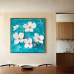 Floral 1389 Canvas Art 16" x 16" / 40 x 40 cm / Black