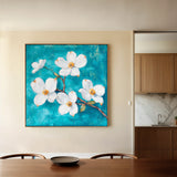 Floral 1389 Canvas Art 16" x 16" / 40 x 40 cm / Black