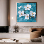 Floral 1389 Canvas Art 60 x 60 cm / Black