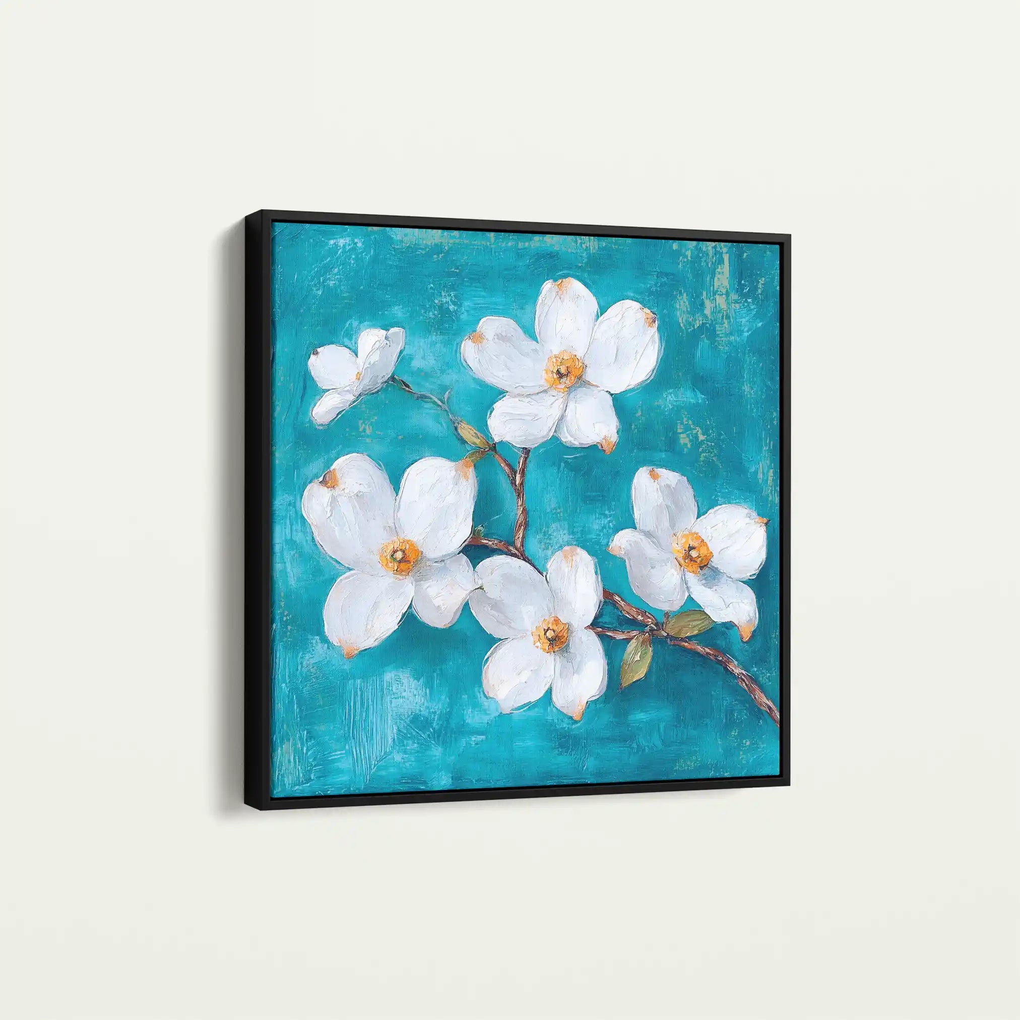 Floral 1389 Canvas Art 60 x 60 cm / Black
