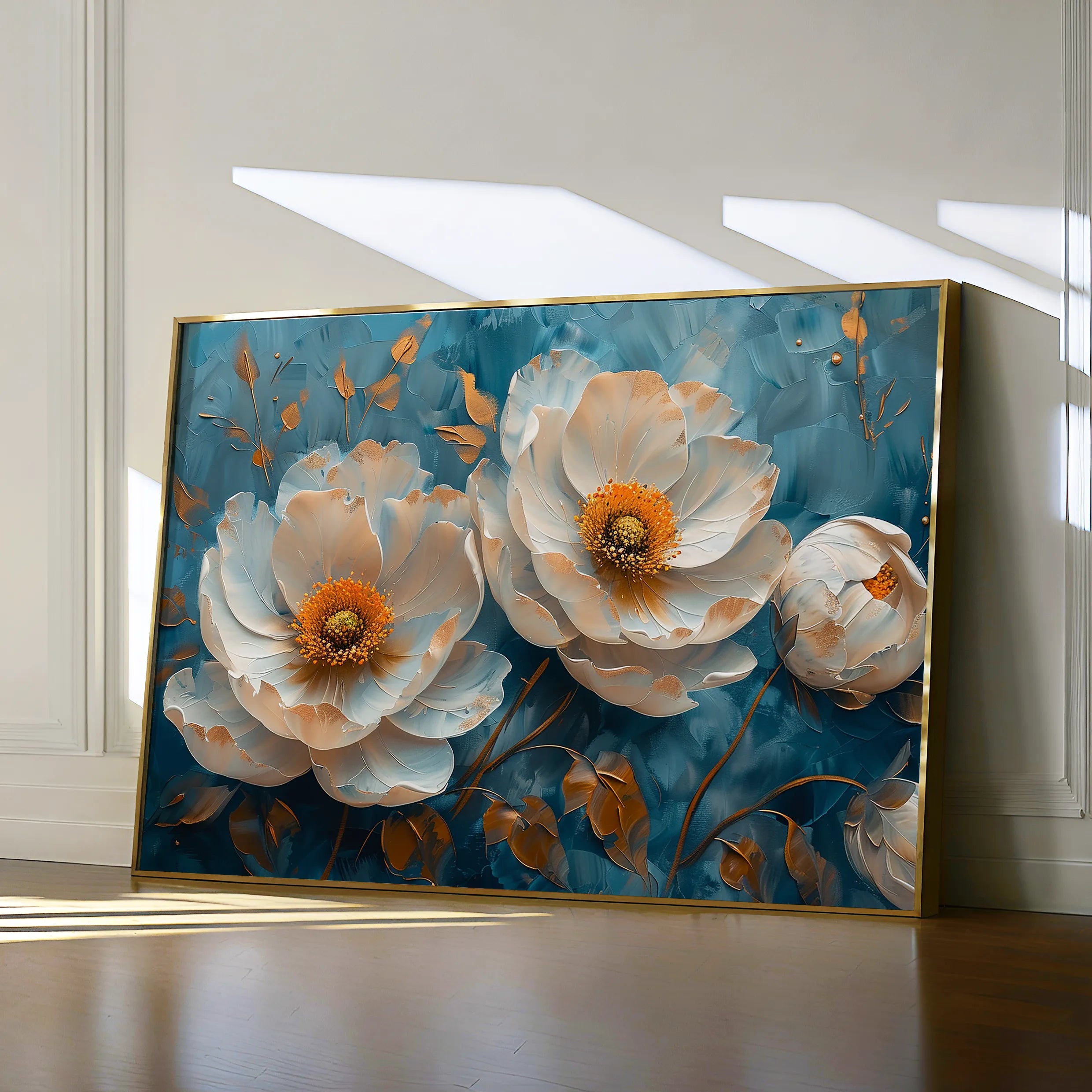 Floral 139 Canvas Art 18" x 24" / 45 x 60 cm / Black