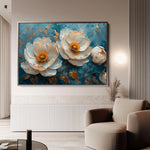 Floral 139 Canvas Art 18" x 24" / 45 x 60 cm / Black