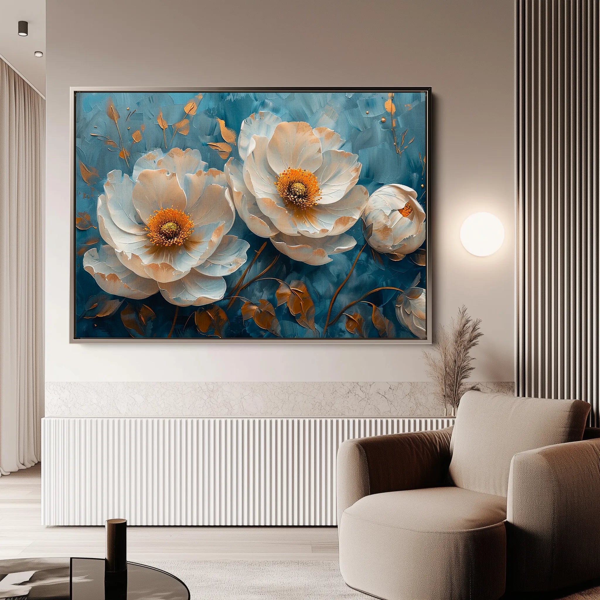 Floral 139 Canvas Art 18" x 24" / 45 x 60 cm / Black