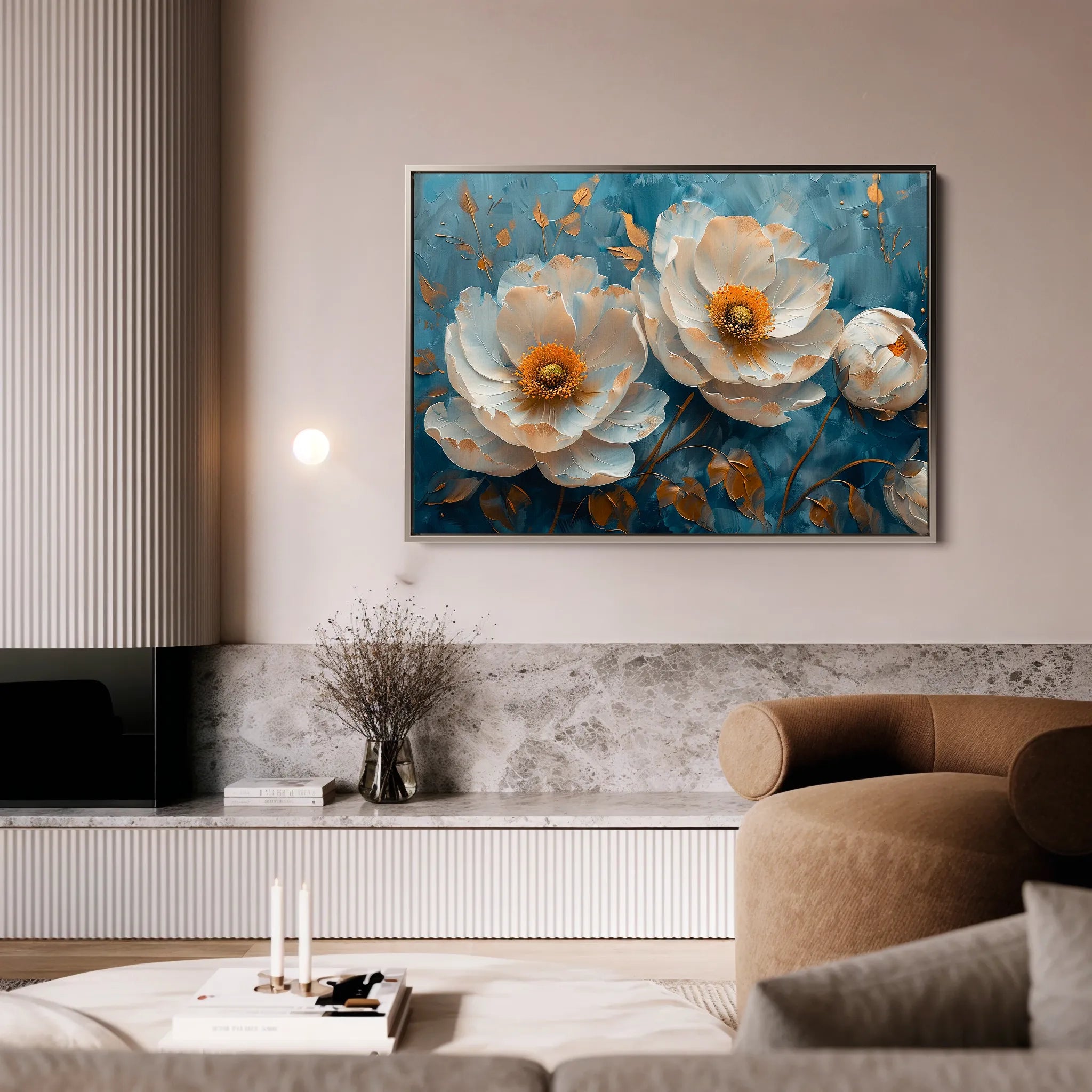 Floral 139 Canvas Art 18" x 24" / 45 x 60 cm / Black