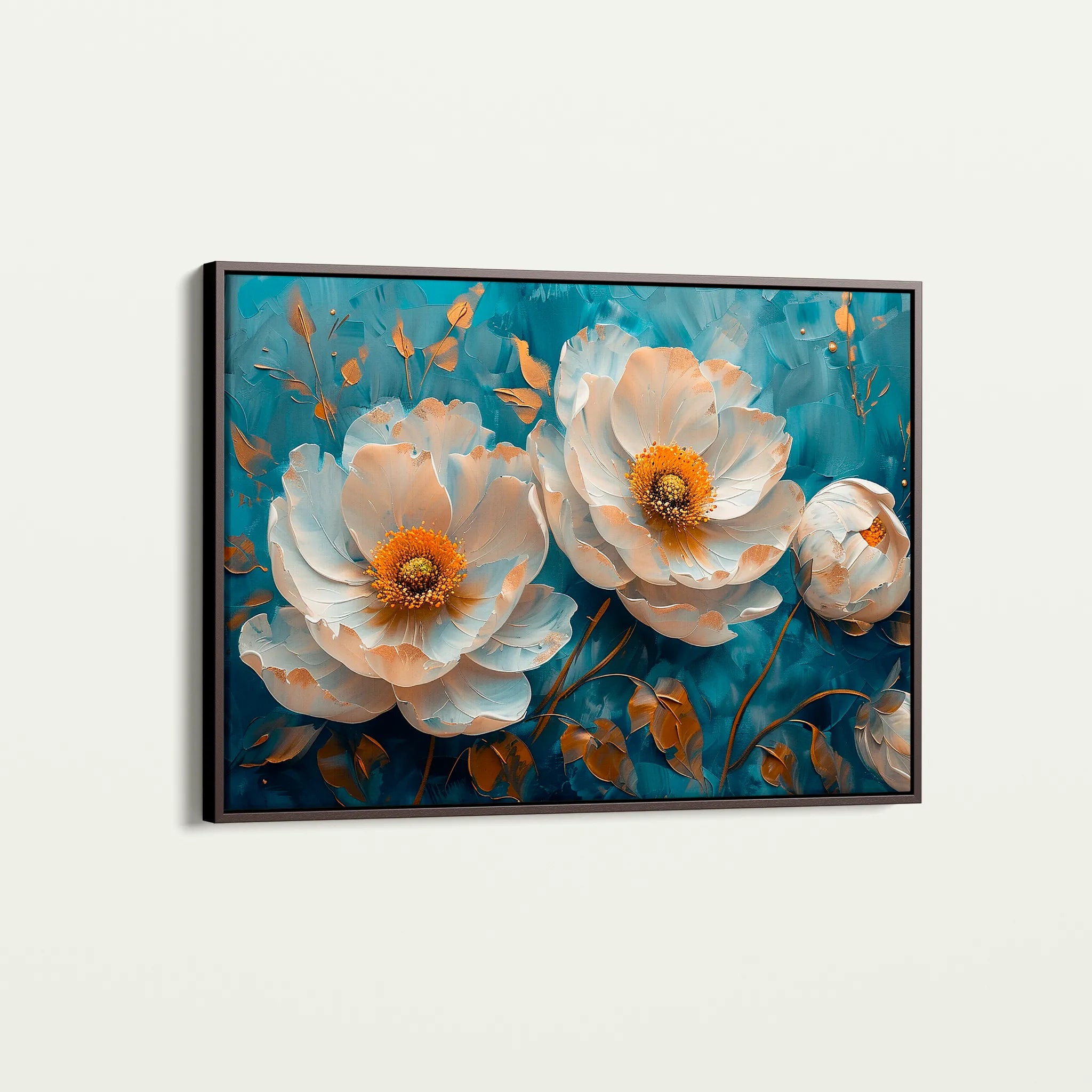 Floral 139 Canvas Art 18" x 24" / 45 x 60 cm / Black