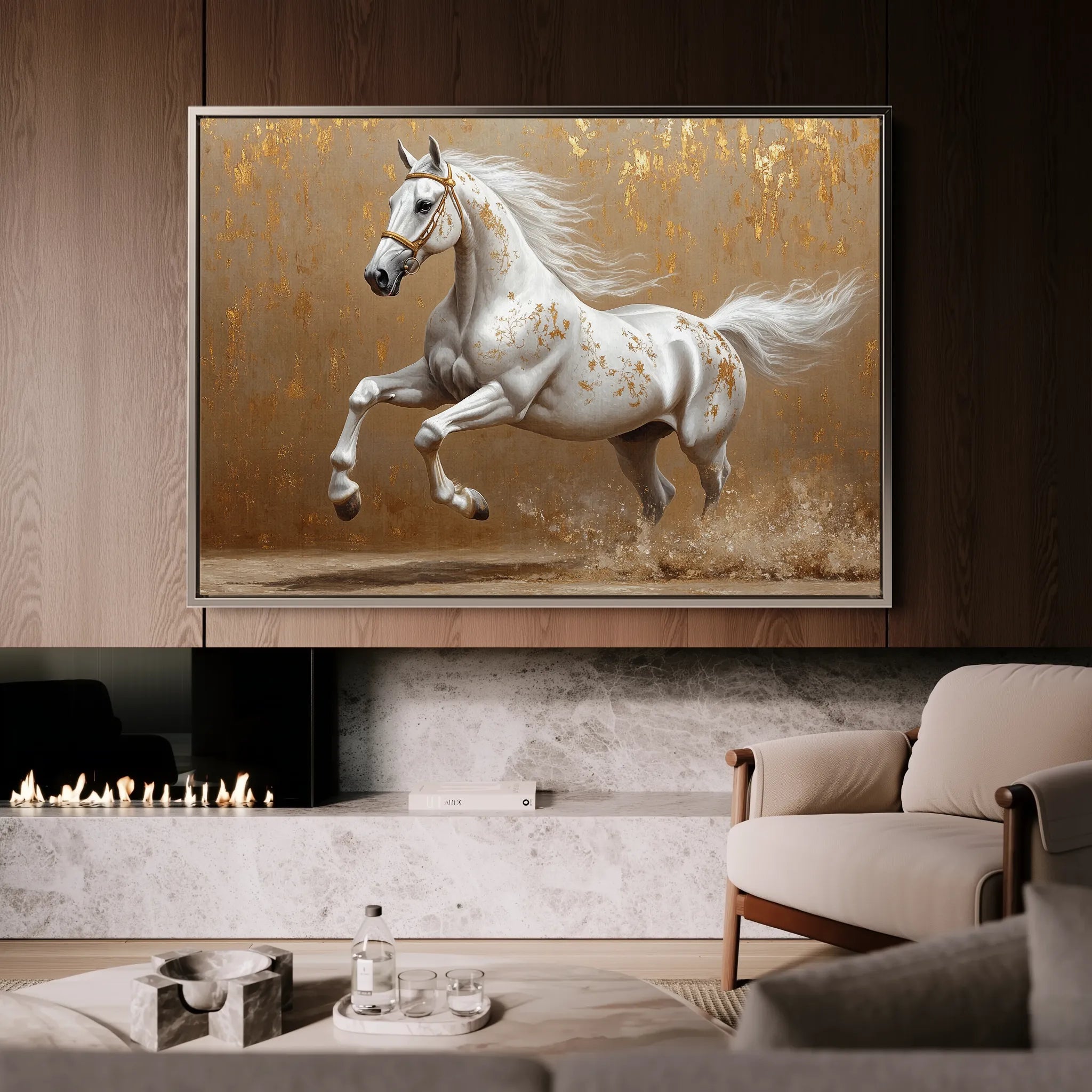 Horses 139 Canvas Art 18" x 24" / 45 x 60 cm / Black