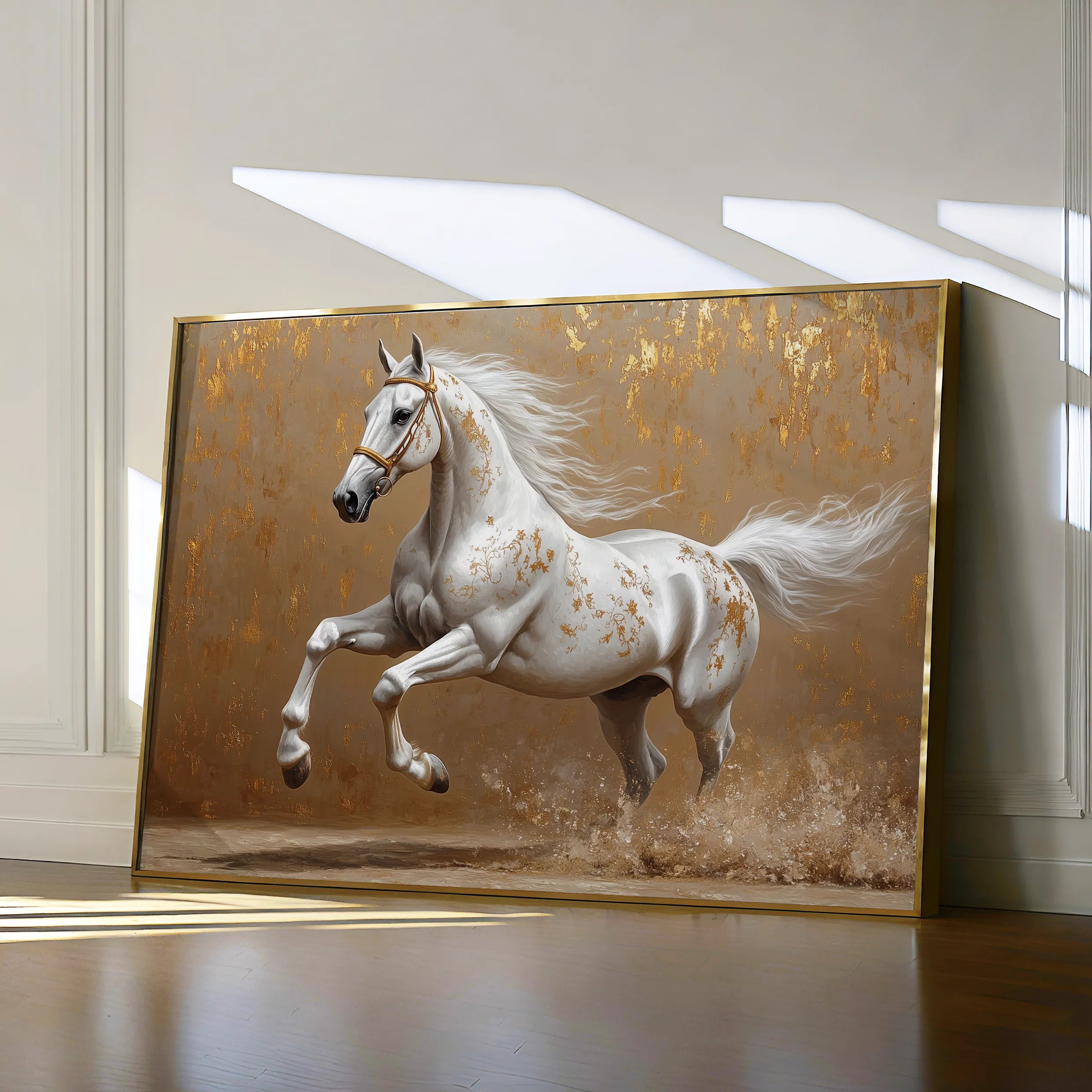 Horses 139 Canvas Art 18" x 24" / 45 x 60 cm / Black