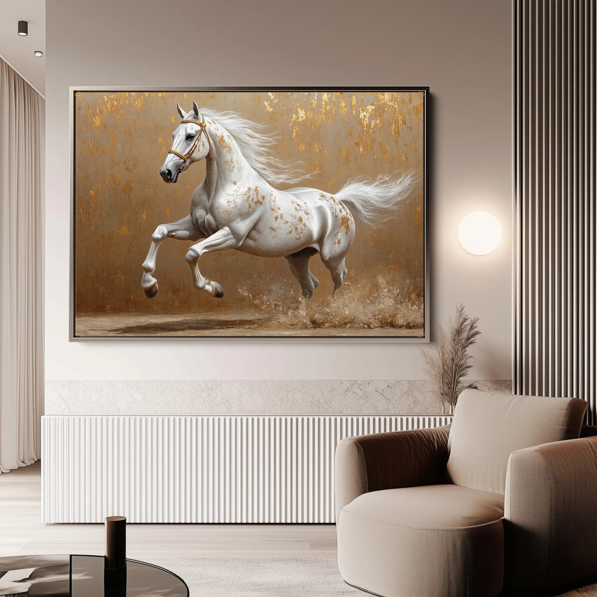 Horses 139 Canvas Art 18" x 24" / 45 x 60 cm / Black