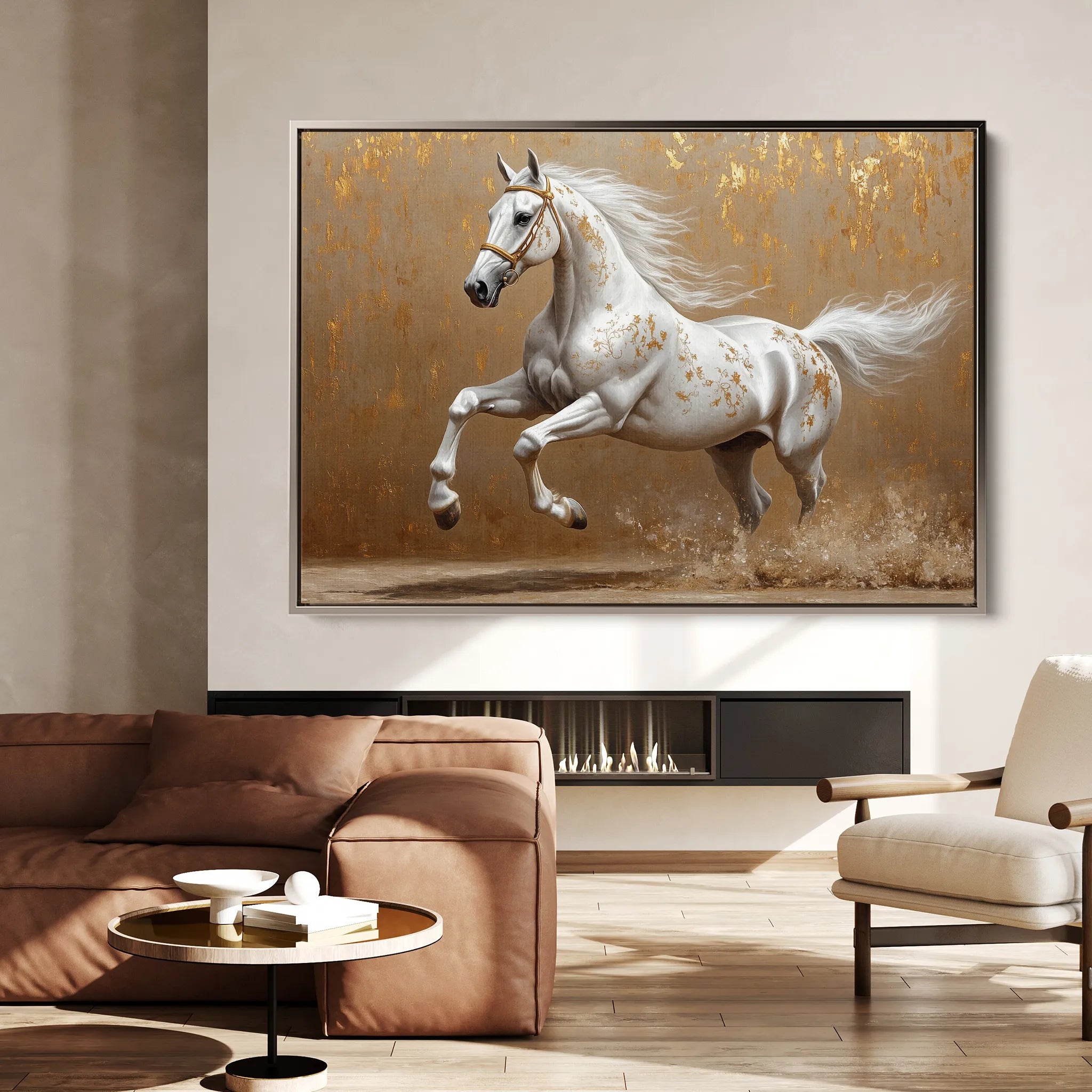 Horses 139 Canvas Art 18" x 24" / 45 x 60 cm / Black