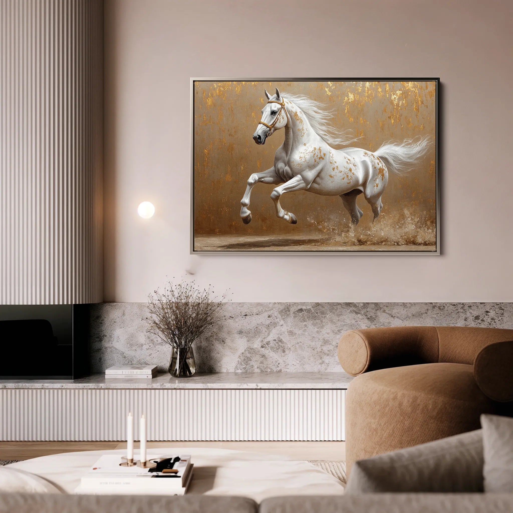 Horses 139 Canvas Art 18" x 24" / 45 x 60 cm / Black