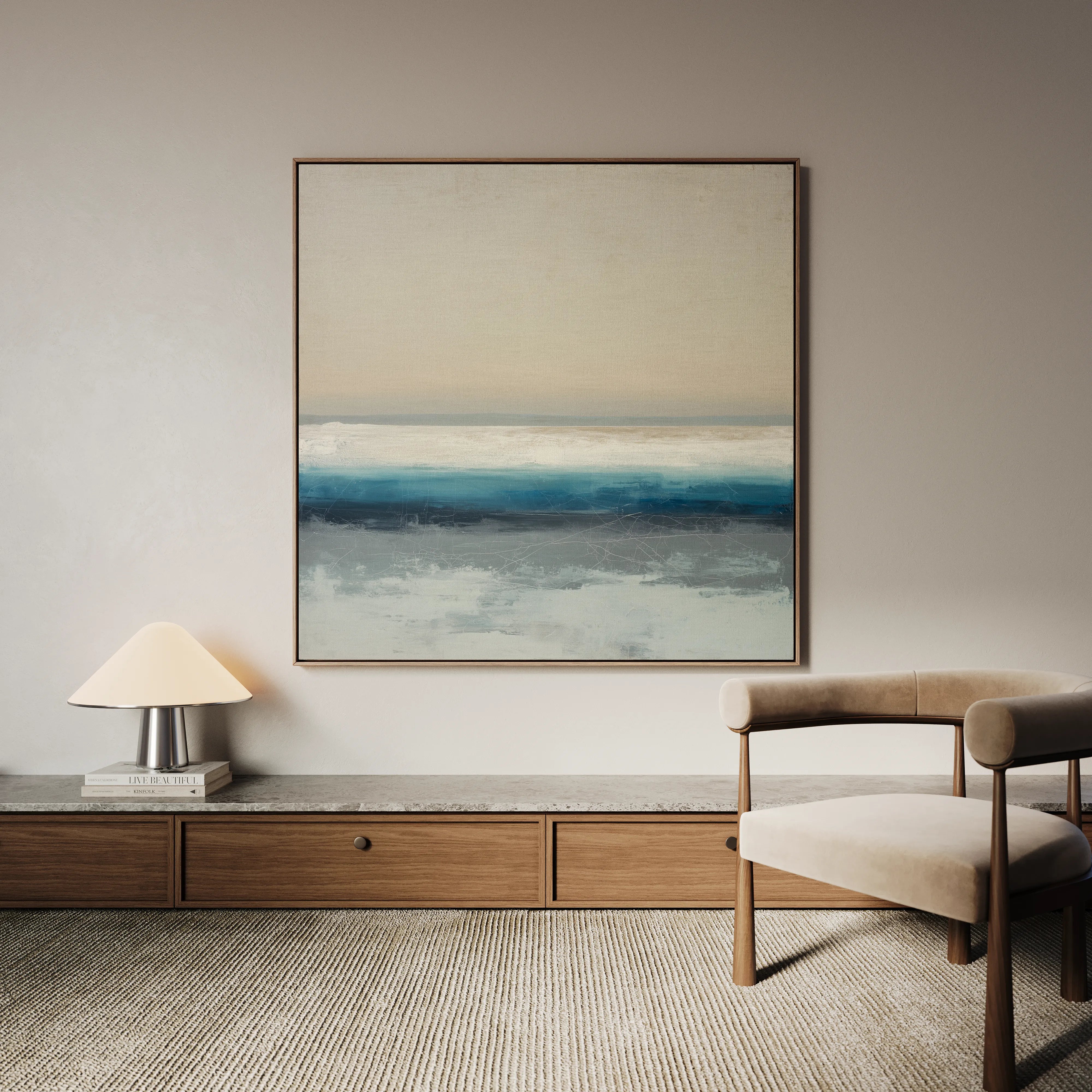Abstract 1390 Canvas Art 16" x 16" / 40 x 40 cm / Black