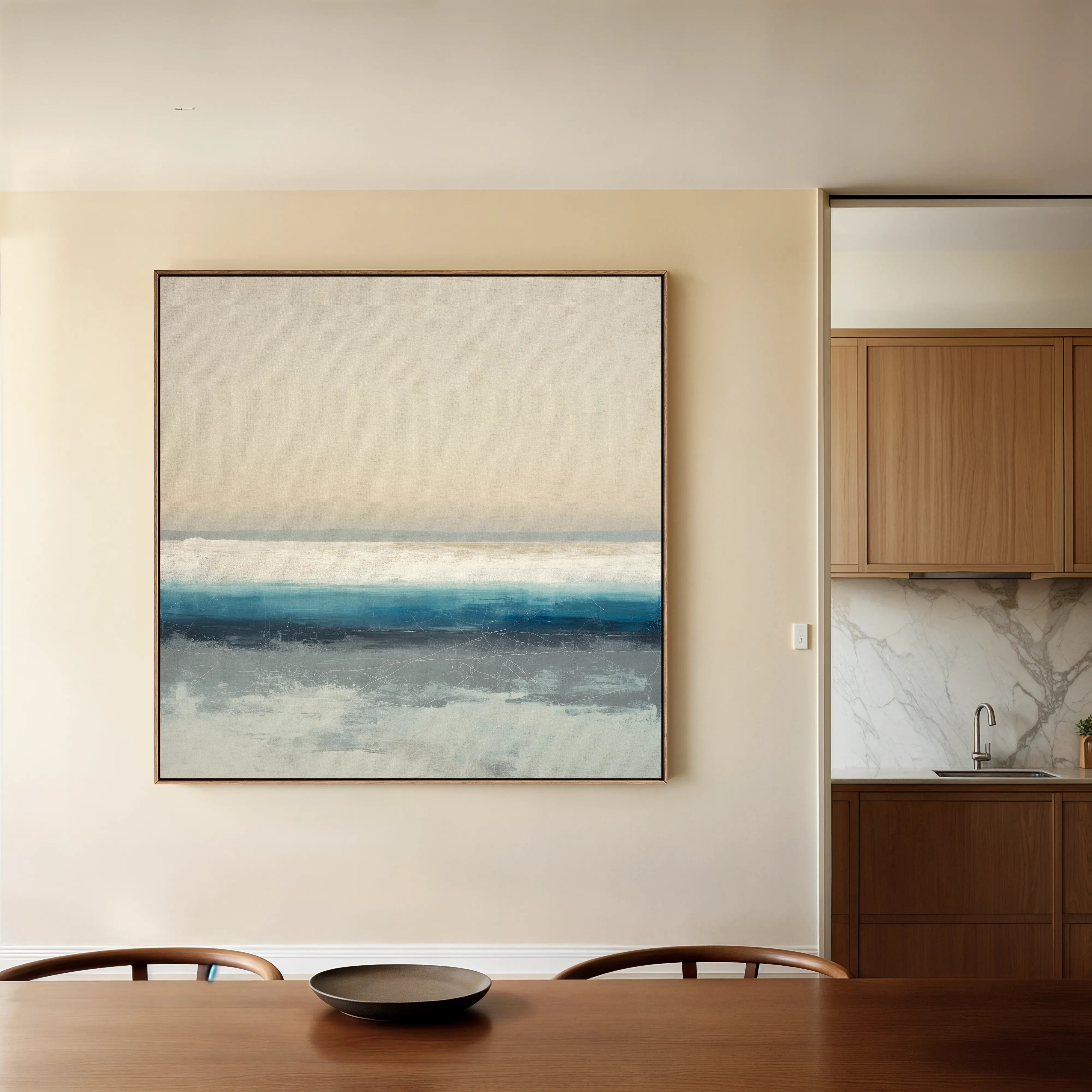 Abstract 1390 Canvas Art 16" x 16" / 40 x 40 cm / Black