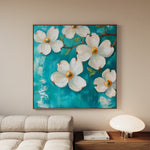 Floral 1390 Canvas Art 16" x 16" / 40 x 40 cm / Black