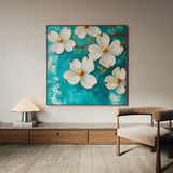 Floral 1390 Canvas Art 16" x 16" / 40 x 40 cm / Black