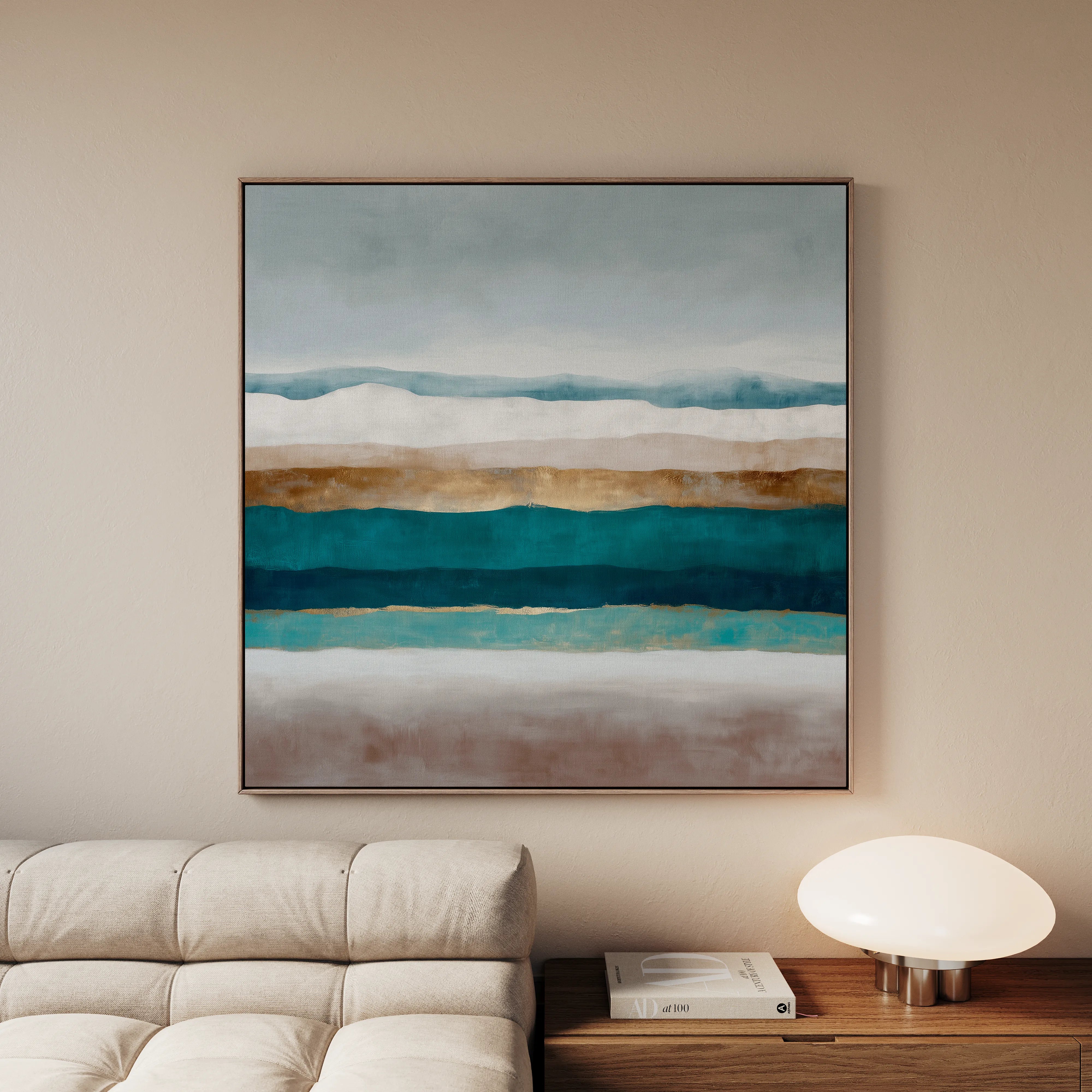Abstract 1391 Canvas Art 16" x 16" / 40 x 40 cm / Black