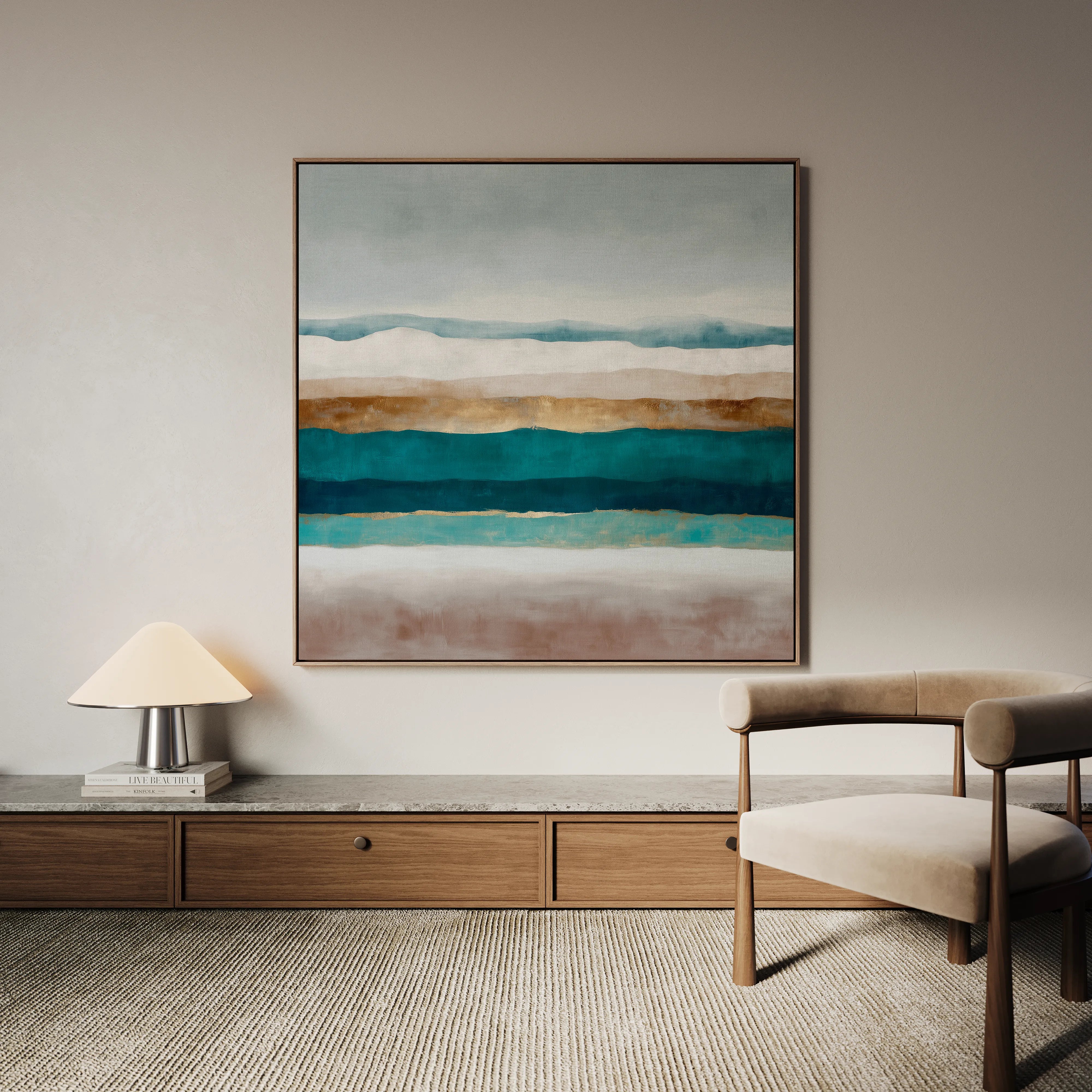 Abstract 1391 Canvas Art 16" x 16" / 40 x 40 cm / Black