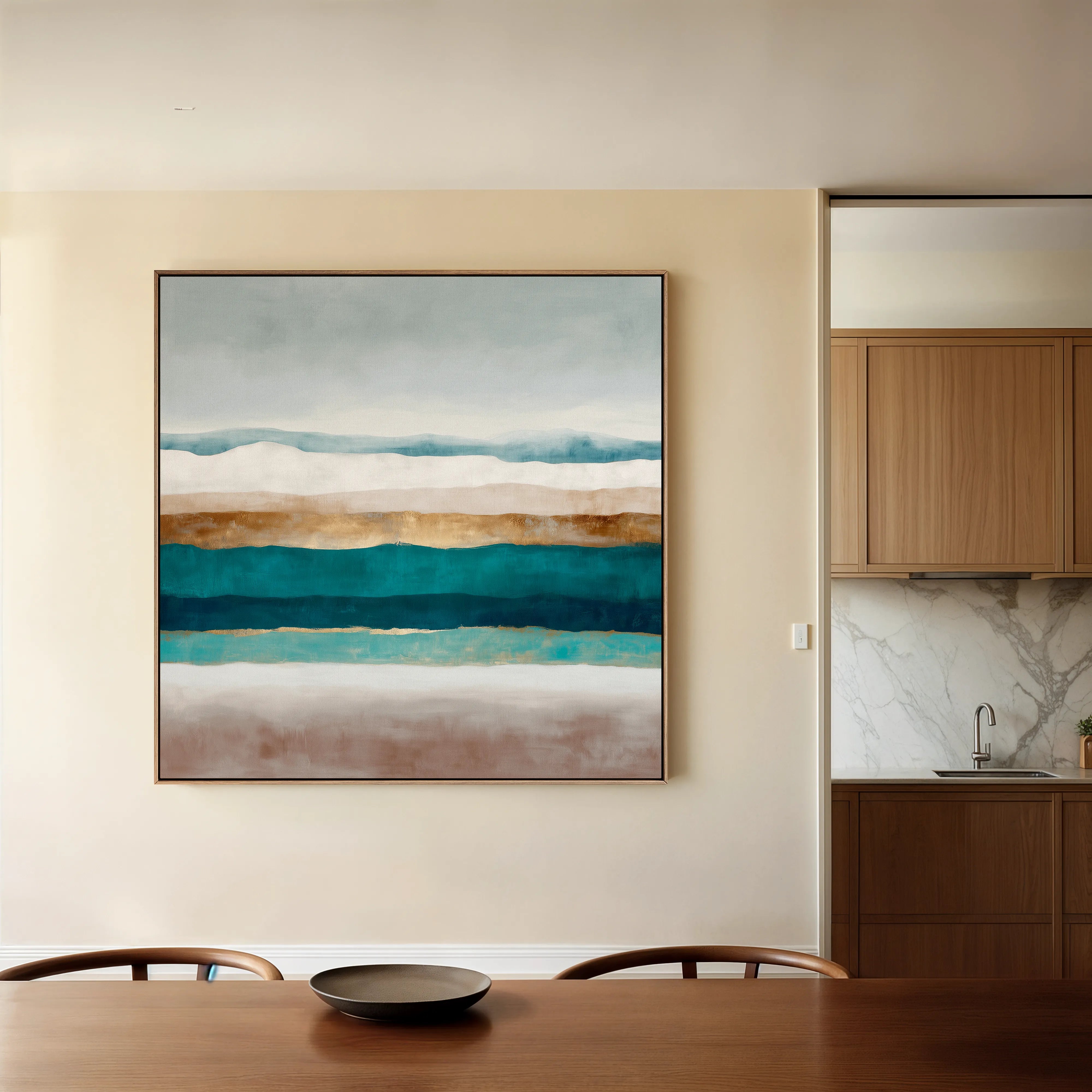 Abstract 1391 Canvas Art 16" x 16" / 40 x 40 cm / Black