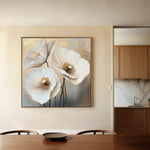 Floral 1391 Canvas Art 16" x 16" / 40 x 40 cm / Black