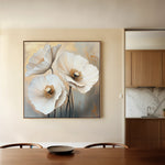 Floral 1391 Canvas Art 16" x 16" / 40 x 40 cm / Black