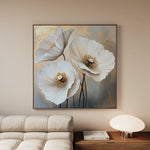 Floral 1391 Canvas Art 16" x 16" / 40 x 40 cm / Black
