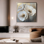 Floral 1391 Canvas Art 16" x 16" / 40 x 40 cm / Black