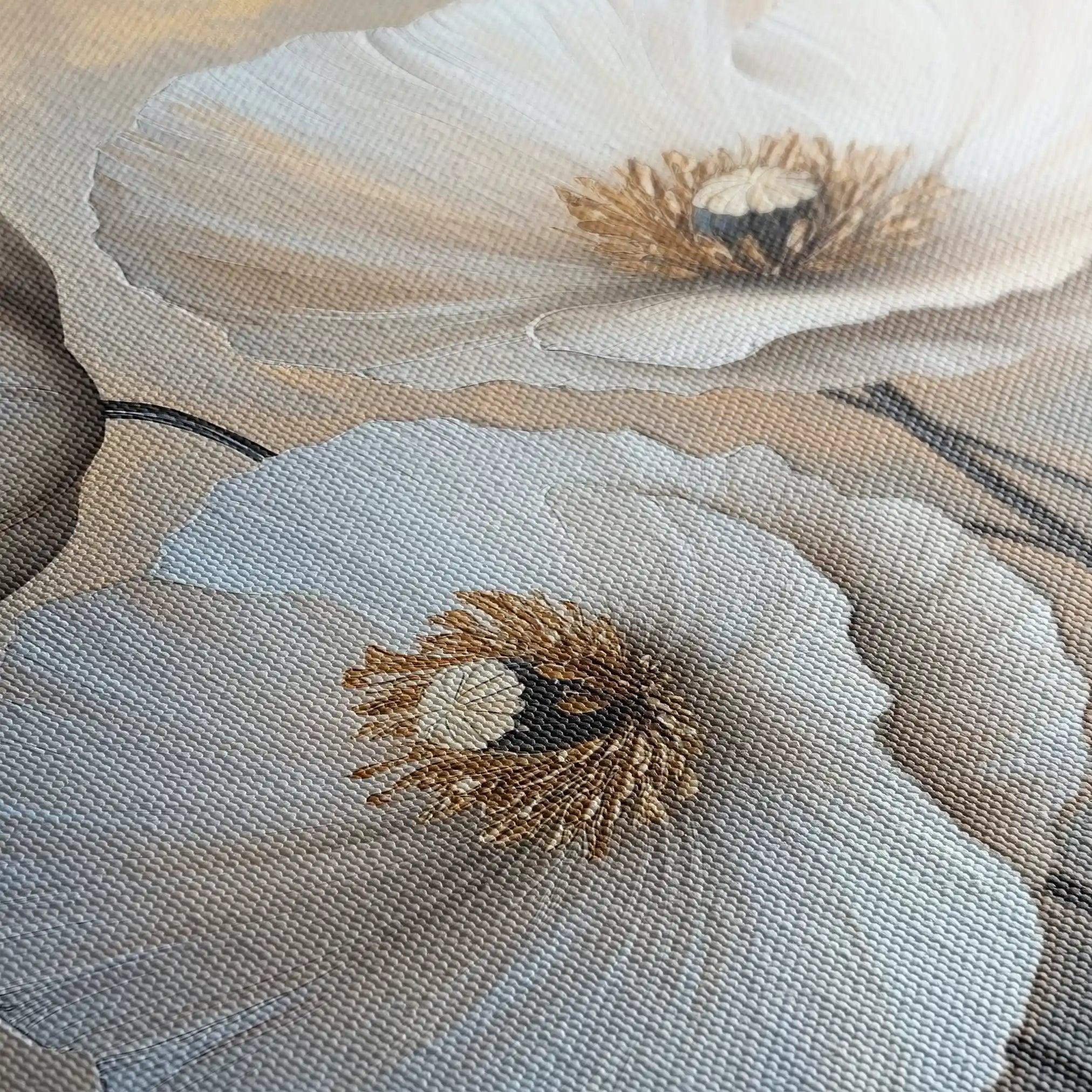 Floral 1391 Canvas Art 16" x 16" / 40 x 40 cm / Black