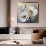 Floral 1391 Canvas Art 60 x 60 cm / Black