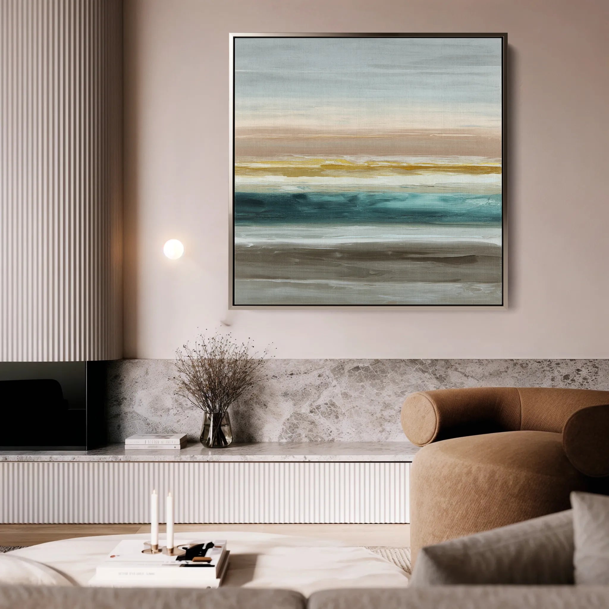Abstract 1392 Canvas Art 16" x 16" / 40 x 40 cm / Black
