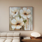 Floral 1392 Canvas Art 16" x 16" / 40 x 40 cm / Black