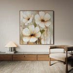 Floral 1392 Canvas Art 16" x 16" / 40 x 40 cm / Black