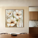 Floral 1392 Canvas Art 16" x 16" / 40 x 40 cm / Black