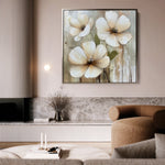 Floral 1392 Canvas Art 16" x 16" / 40 x 40 cm / Black