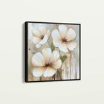 Floral 1392 Canvas Art 16" x 16" / 40 x 40 cm / Black