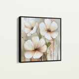 Floral 1392 Canvas Art 16" x 16" / 40 x 40 cm / Black