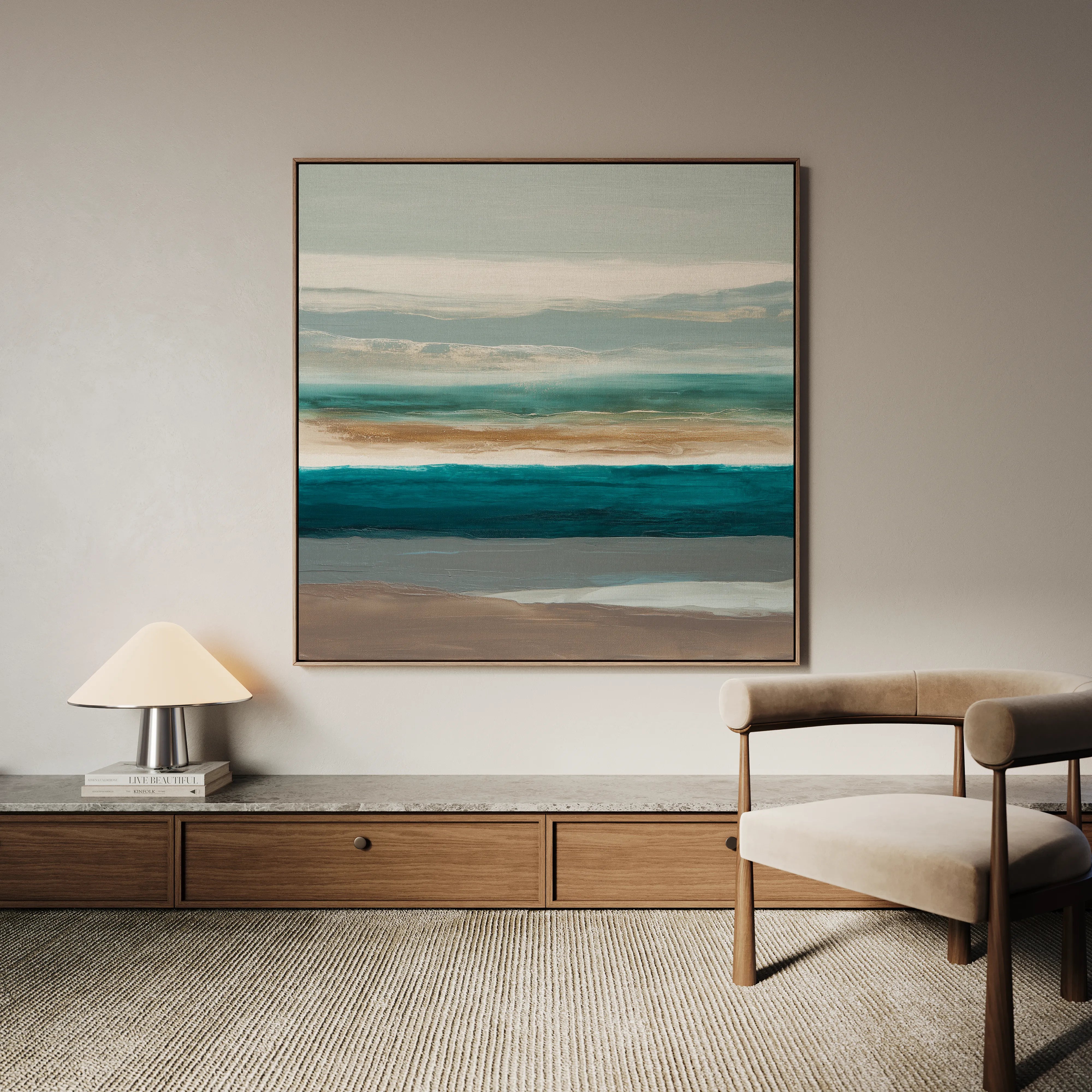 Abstract 1393 Canvas Art 16" x 16" / 40 x 40 cm / Black