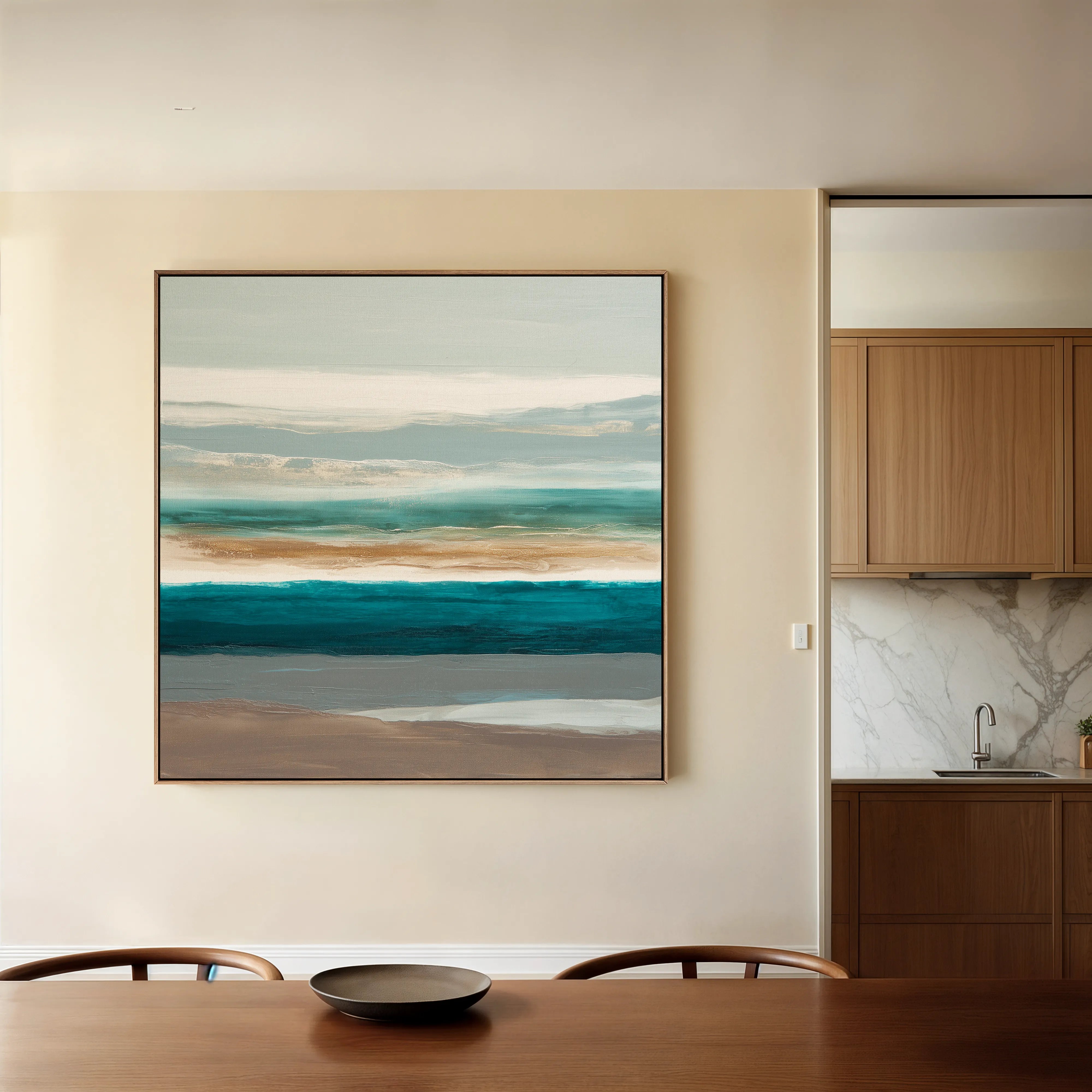 Abstract 1393 Canvas Art 16" x 16" / 40 x 40 cm / Black