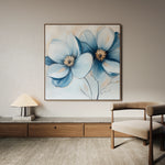 Floral 1393 Canvas Art 16" x 16" / 40 x 40 cm / Black