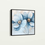 Floral 1393 Canvas Art 16" x 16" / 40 x 40 cm / Black