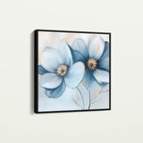 Floral 1393 Canvas Art 16" x 16" / 40 x 40 cm / Black