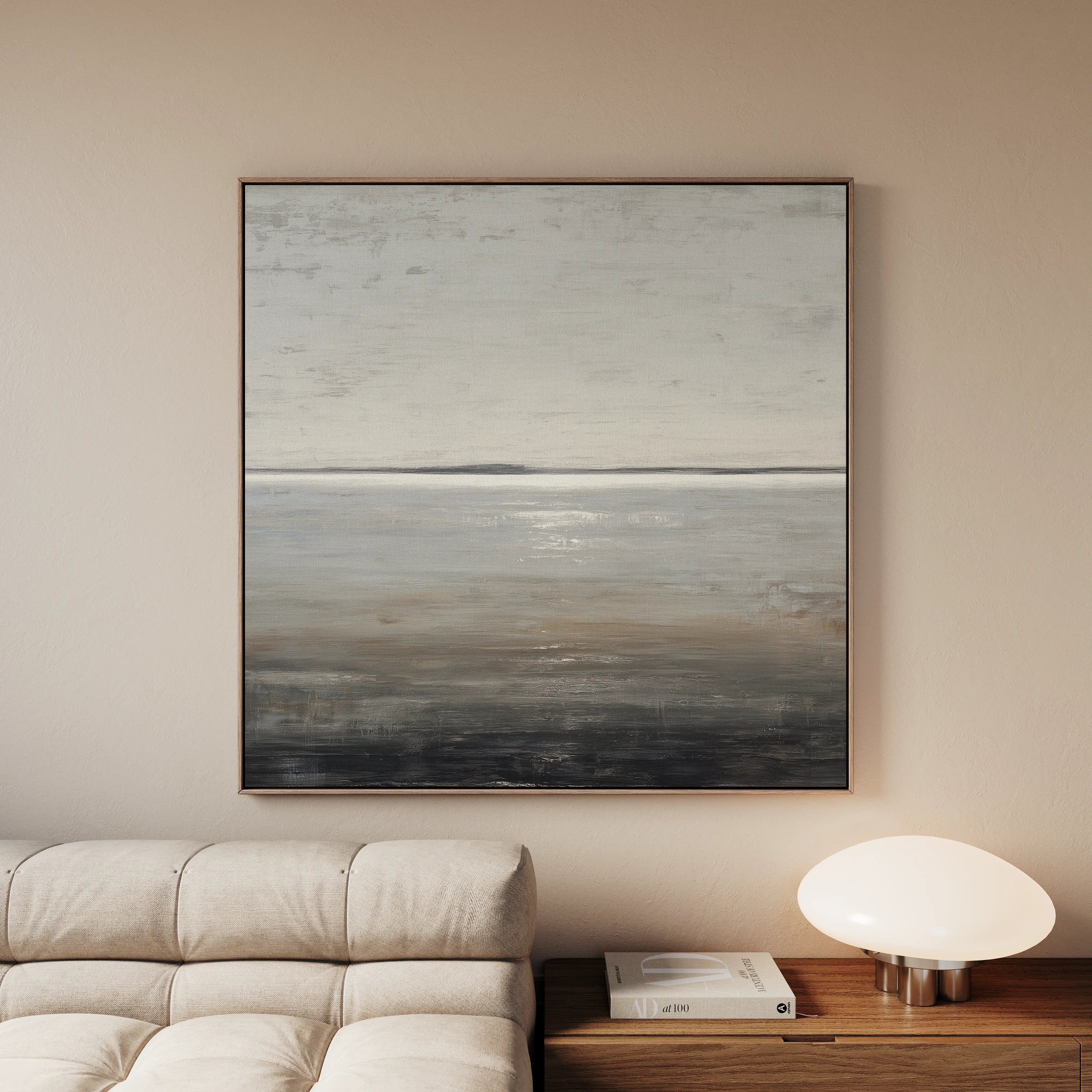 Abstract 1394 Canvas Art 16" x 16" / 40 x 40 cm / Black